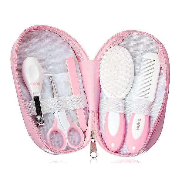 Kit de Cuidados c/ Estojo 9 Peças - Rosa - Buba