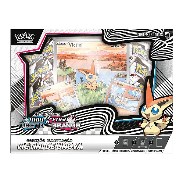 Box Pokémon EV10.5 Fogo Branco E Raio Preto Victini - Copag