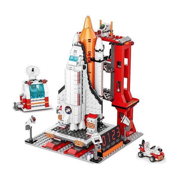 Blocos de Montar Foguete Espacial - 500 Peças - Bloxi