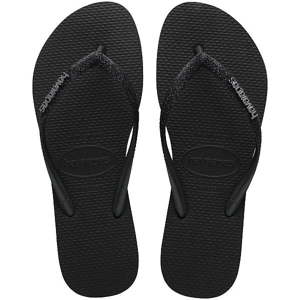 Chinelo Feminino Slim Glitter II - Preta - Havaianas