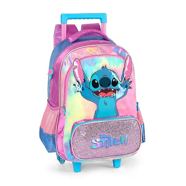 Mochila de Carrinho Stitch Happy Plush - Roxo - Luxcel