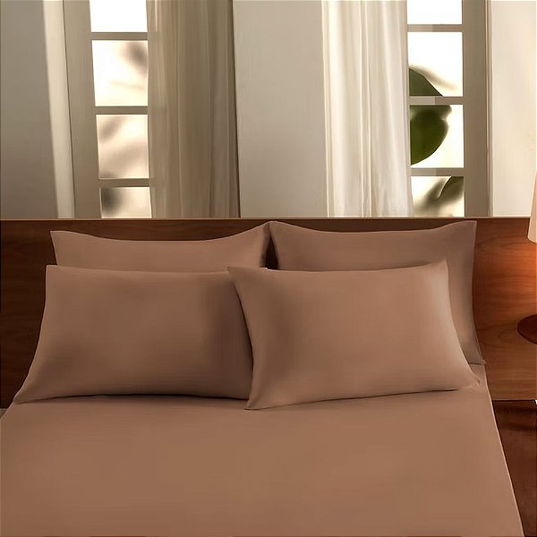 Lençol Com Elástico Malha Solteiro - Moccha Mousse - Vivaldi