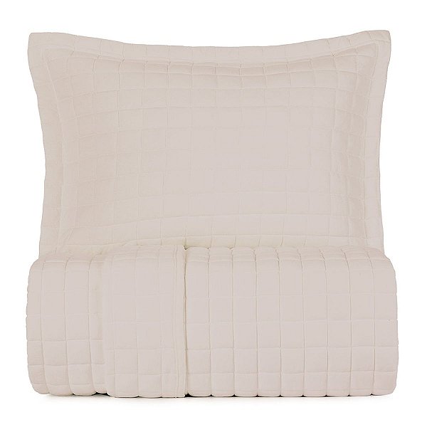 Jogo de Colcha Malha Fio Penteado Solteiro - Bege Mocha - Altenburg