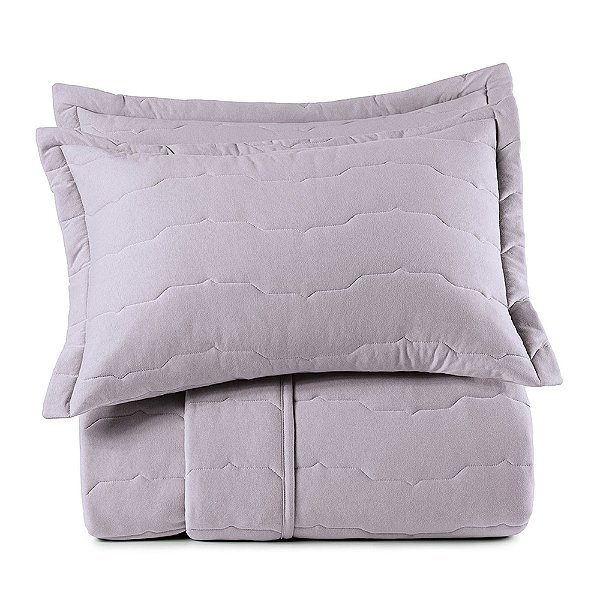 Jogo de Colcha Malha Fio Penteado Queen - Lilás Mescla - 3 Peças - Altenburg