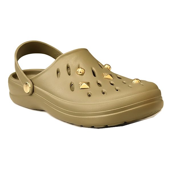 Papete Feminino Clog Easy com Spikes - Crepe - Boaonda