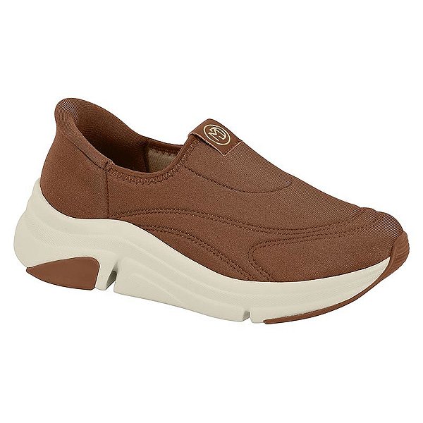 Tênis Feminino Ortopédico Lycra Slip on Impermeável - Avelã - Modare Ultraconforto