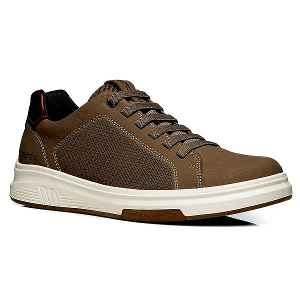 Tênis Casual Masculino em Couro Trace - Marrom - Pegada