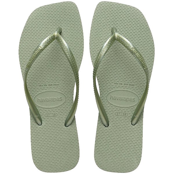 Chinelo Feminino Slim Square - Cinza Esverdeado - Havaianas