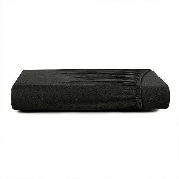 Lençol Com Elástico Malha In Cotton Casal - Preto Primitivo - Altenburg