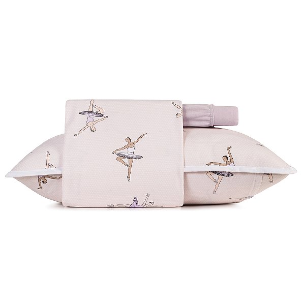 Jogo de Cama Malha com Viés Mundo Kids Solteiro - Doce Plié - 3 Peças - Altenburg
