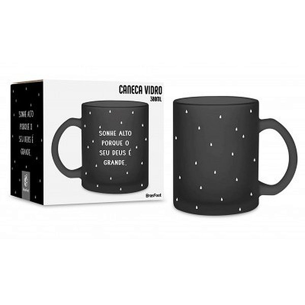 Caneca de Vidro Sonhe Alto - Brasfoot