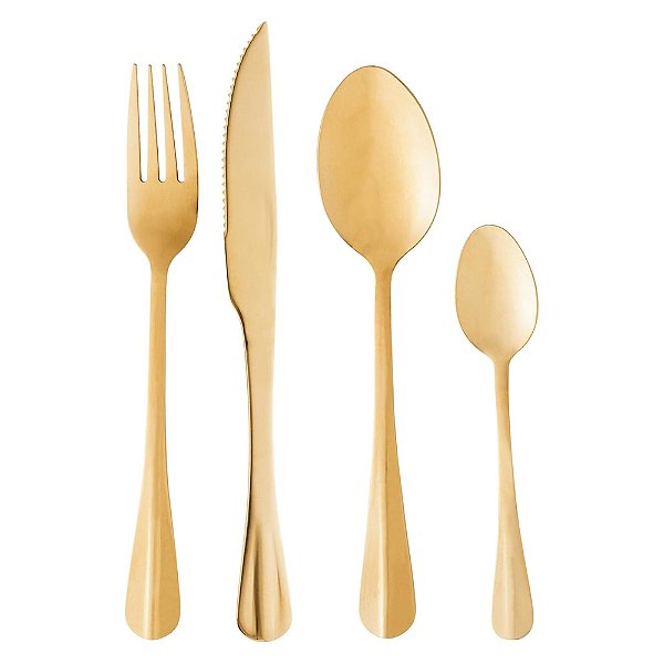 Faqueiro Laguna Dourado - 24 Peças - Mek