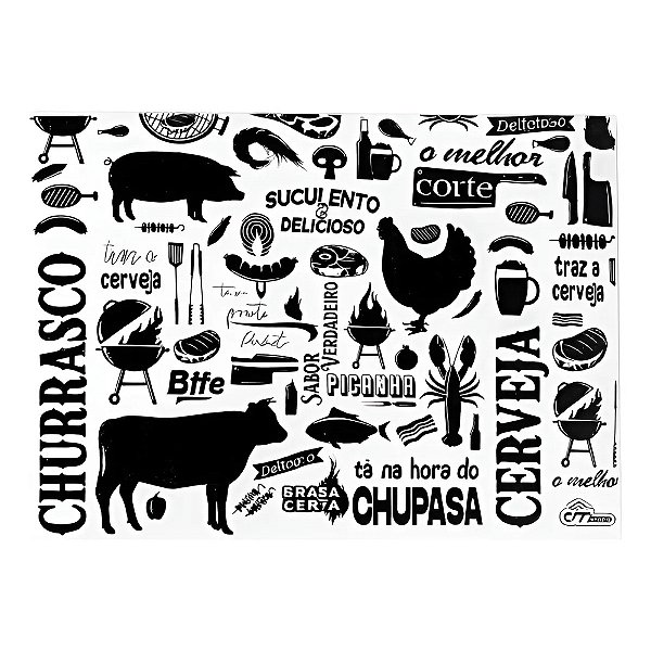 Tábua de Vidro Churrasco - Branco - Em Casa Tem