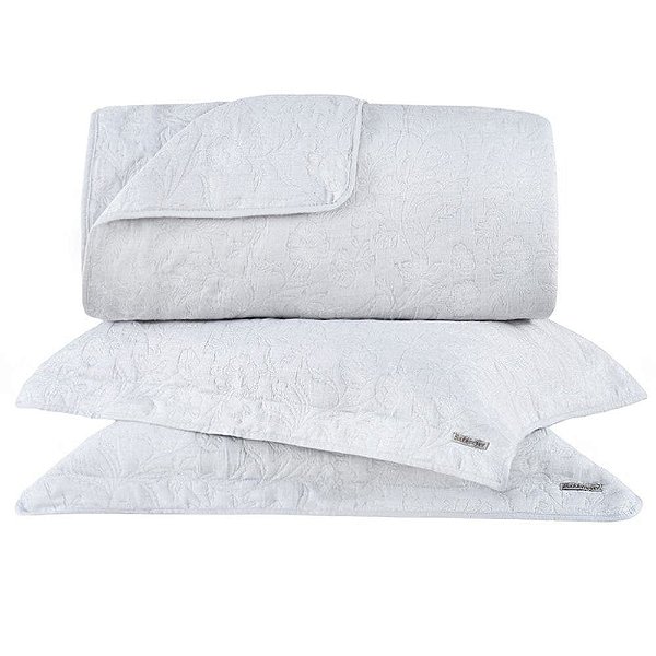 Jogo de Colcha Intense Hanna King Cinza - 3 Peças - Buddemeyer