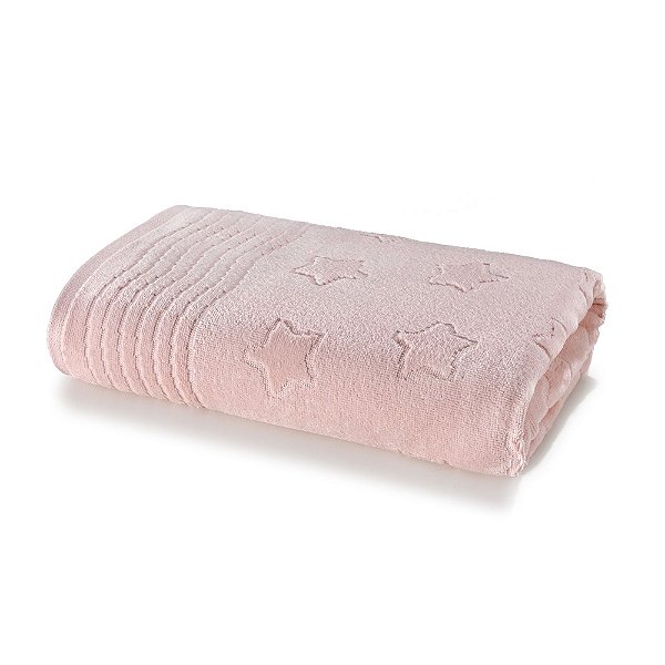 Toalha de Banho Infantil Jacquard Sky - Rosa - Döhler