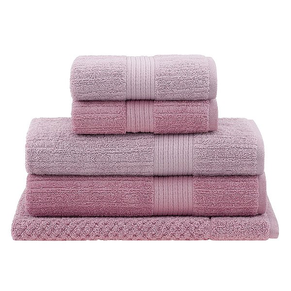 Jogo de Toalhas de Banho Gigante - 5 peças - Rosa 3137/1997 - Buddemeyer