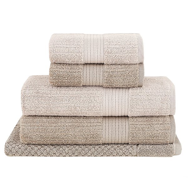 Jogo de Toalhas de Banho Gigante - 5 peças - Bege 3032/1534 - Buddemeyer