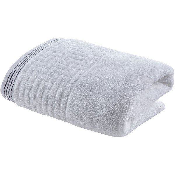 Toalha Banhão Super Soft Zero Twist Geométrico - Branco - Corttex