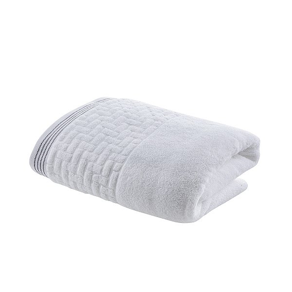 Toalha de Rosto Super Soft Zero Twist Geométrico - Branco - Corttex