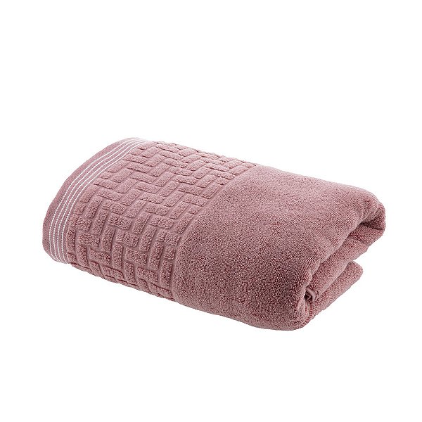 Toalha de Rosto Super Soft Zero Twist Geométrico - Rosa - Corttex