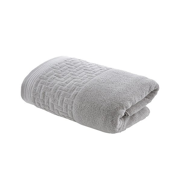 Toalha de Rosto Super Soft Zero Twist Geométrico - Cinza - Corttex