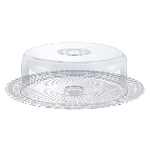 Prato de Vidro com Tampa Gourmet 30cm - Ruvolo