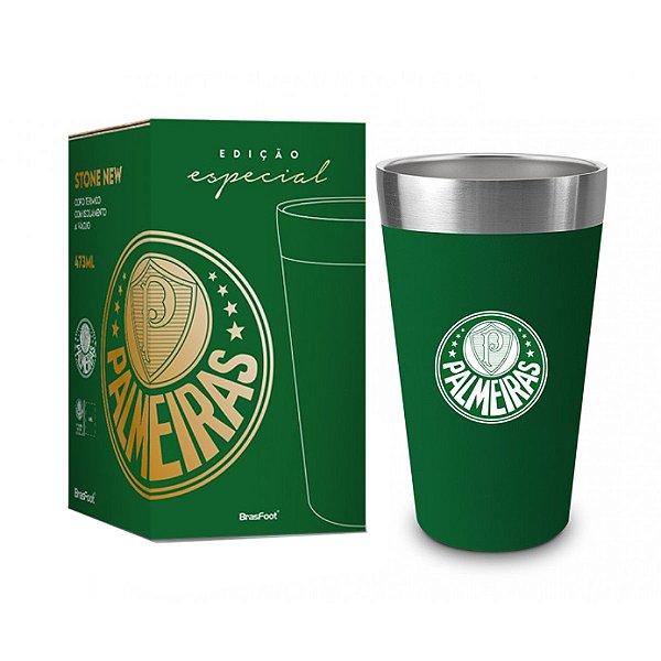 Copo Térmico New Stone - Palmeiras - 473ml - Brasfoot