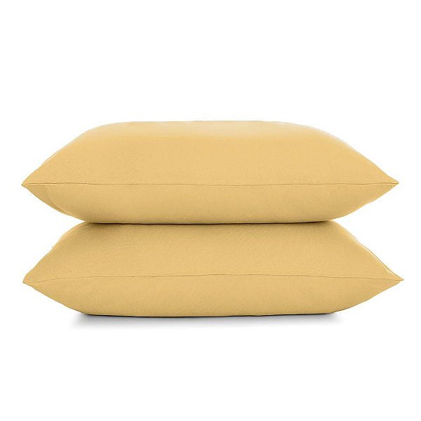 Jogo de Fronhas Malha In Cotton - Amarelo Mostarda - 2 Peças - Altenburg
