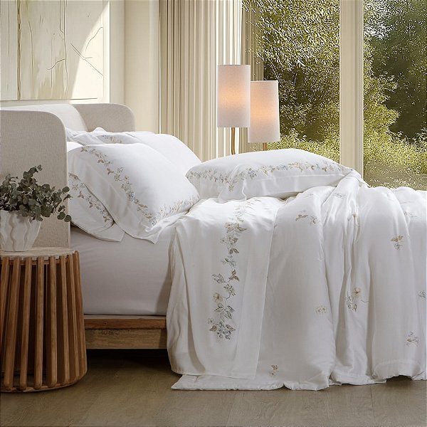Jogo de Cama Bambu 400 Fios King Gardene - 4 Peças - Kacyumara