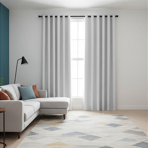 Cortina Rafaela Voil - 2,30m x 4,00m - Branco - M&C