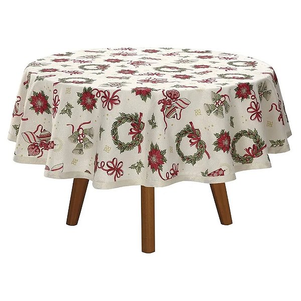Toalha de Mesa Redonda Celebra - Natal 121 - 4 Lugares - Döhler