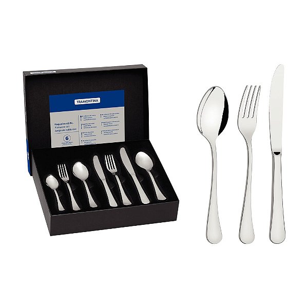 Faqueiro Zurique Aço Inox - 42 Peças - Tramontina