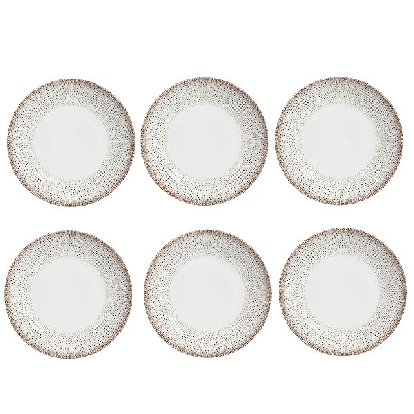 Jogo de Pratos de Sobremesa Coup Sintonia - 21cm - 6 Peças - Alleanza