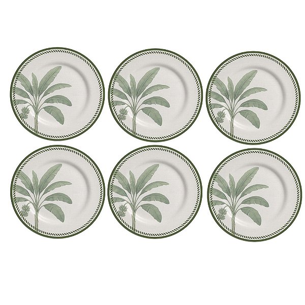 Jogo de Pratos de Sobremesa Caraíva - 21cm - 6 Peças - Alleanza