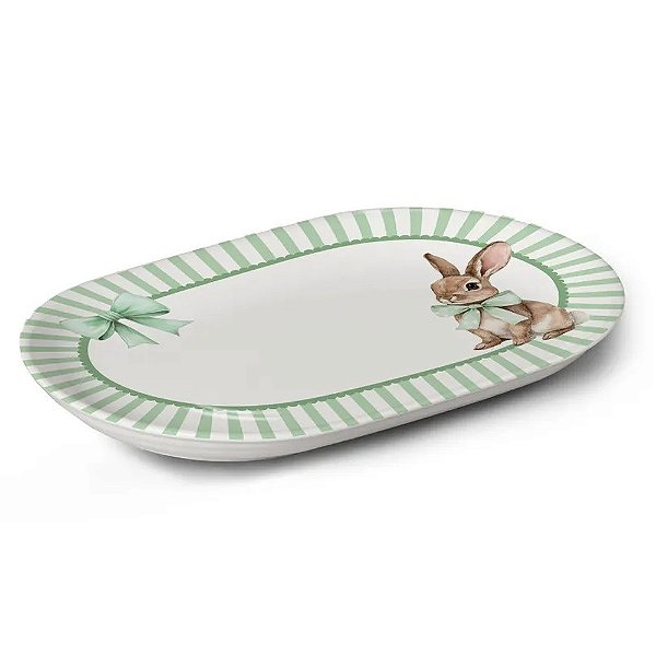 Travessa Laços de Páscoa - Verde - 35,7cm - Alleanza