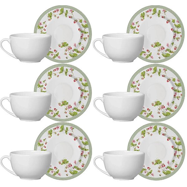 Jogo de Xícaras de Chá Picnic - 12 Peças - Alleanza