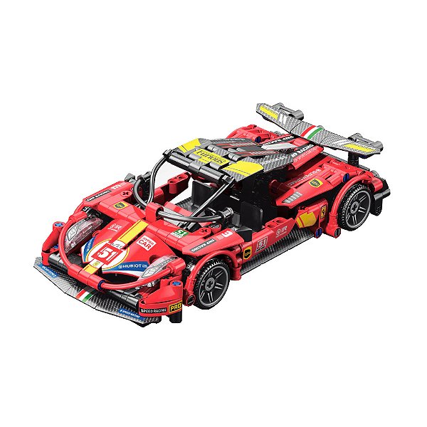 Blocos de Montar Supercars Fricção Vermelho - 408 Peças - Bloxi