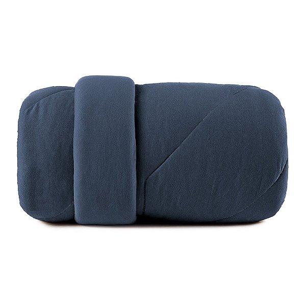 Edredom Dupla Face Malha Fio Penteado Queen - Azul Minimal - Altenburg