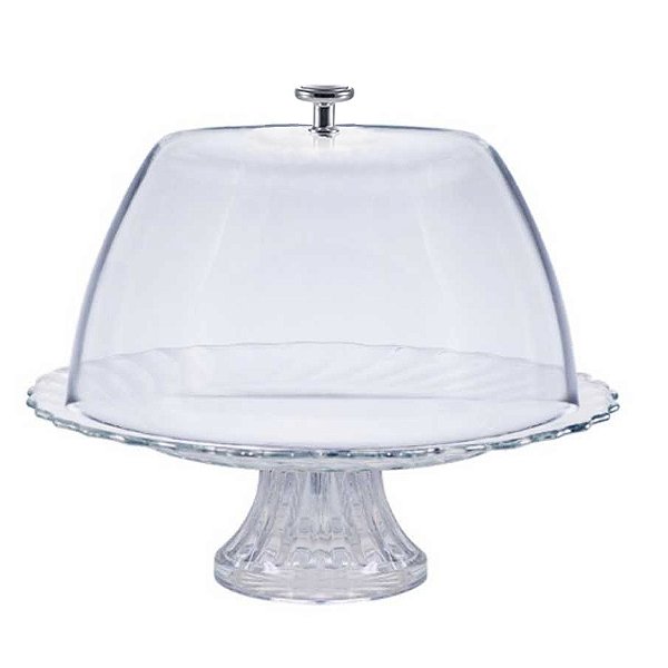 Boleira com Pé e Tampa de Vidro 23cm - Ruvolo