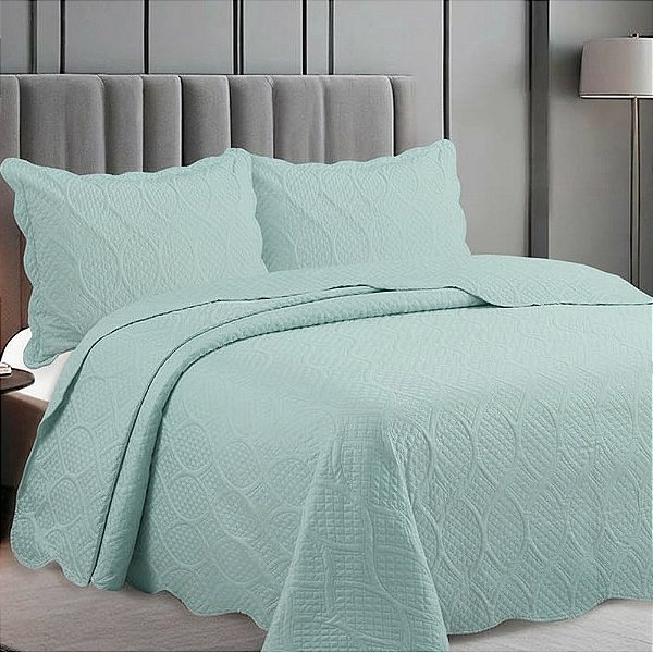 Jogo de Colcha Flow Solteiro - Azul Piscina - Camesa