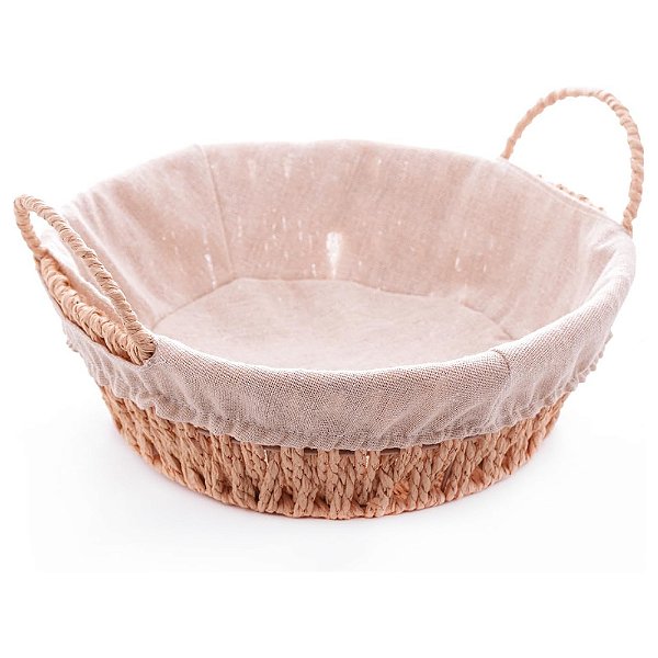 Cesta Redonda com Forro em Tecido e Alça 27cm - Wolff