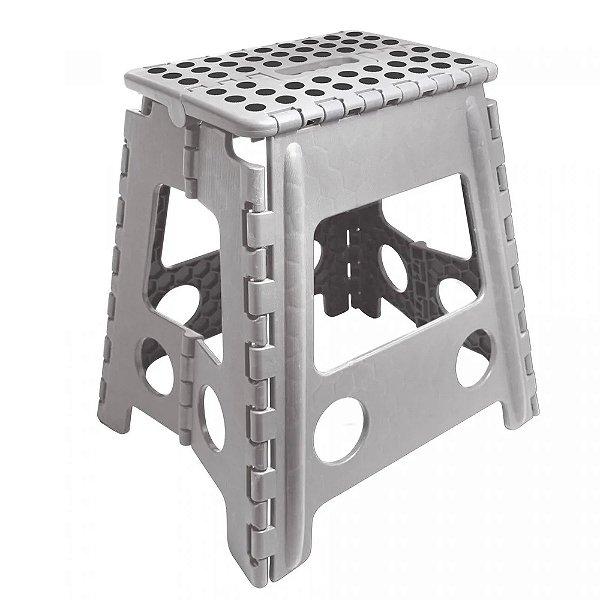 Banco de Plastico Dobrável Cinza 39 cm - Lyor