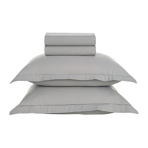 Jogo de Cama Deliz 200 Fios - Cinza - Casal - 3 Peças - Karsten