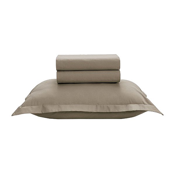 Jogo de Cama Solteiro Tom Grão - 200 Fios - 3 Peças - Karsten