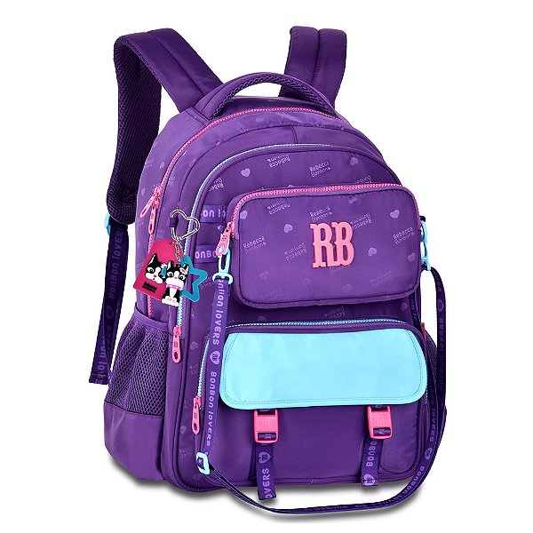Mochila de Costas Rebeca Bonbon 2 em 1 Urban Mix - Roxo - Clio Style