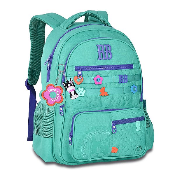 Mochila de Costas Rebeca Bonbon Flower Power - Verde - Clio Style