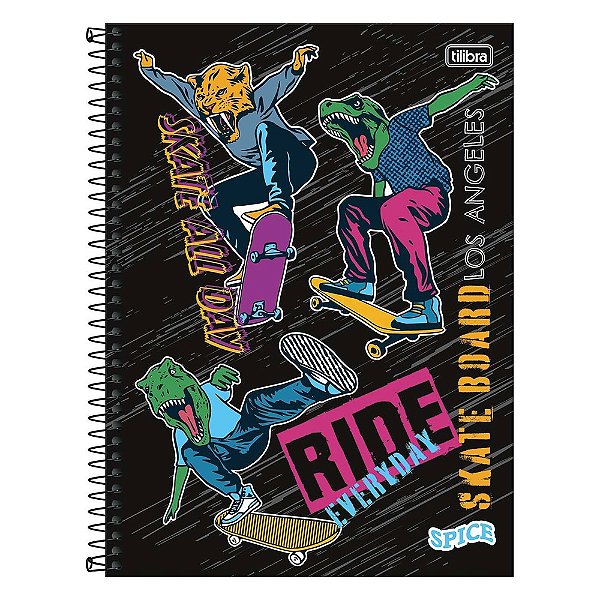 Caderno Espiral Spice - 160 Folhas - Dino - Tilibra
