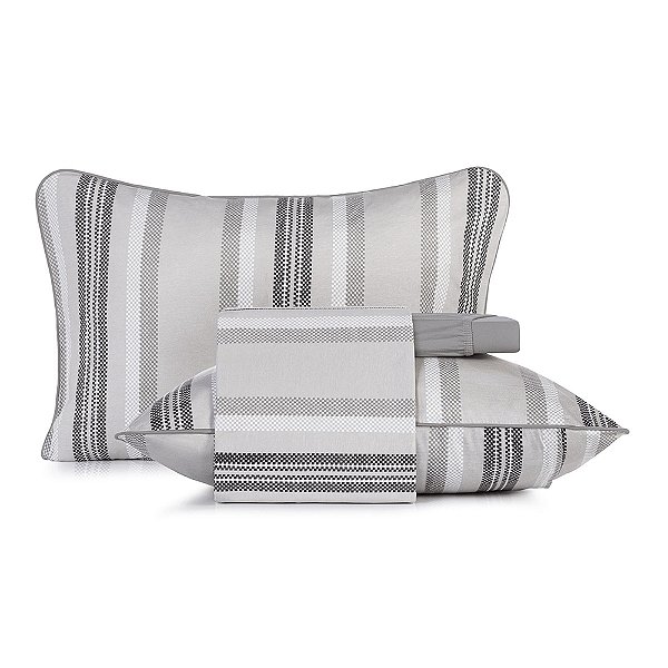 Jogo de Cama Malha Fio Penteado Com Viés Casal - Miragem - Altenburg