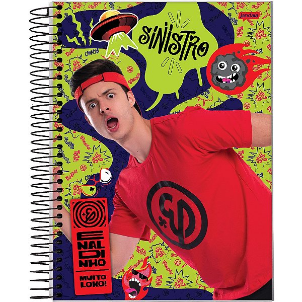 Caderno Espiral Enaldinho - Sinistro - 80 Folhas - Jandaia