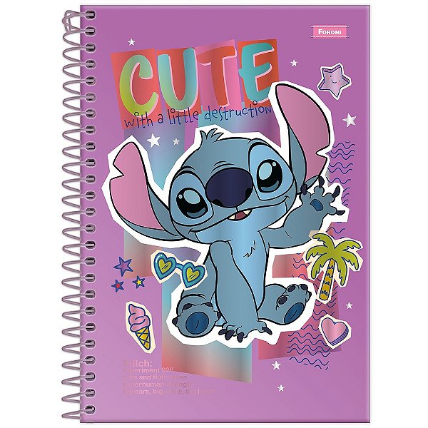 Caderno Stitch - Cute - 80 Folhas - Foroni